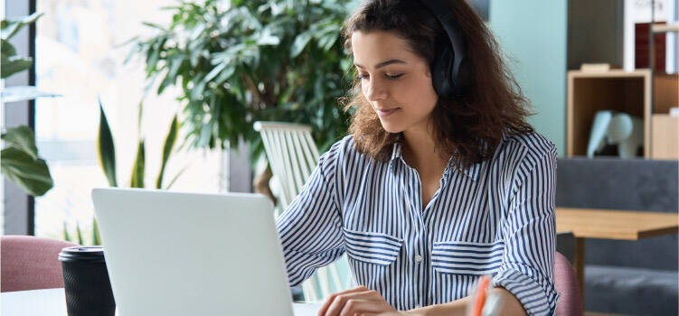 Person Taking Online Exam